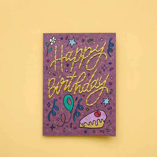 Happy Birthday embroidery card