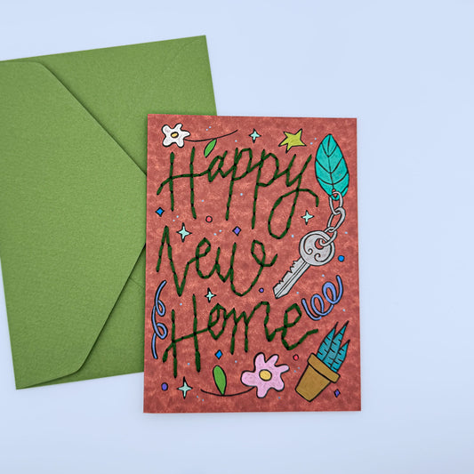 Happy new home embroidery card III