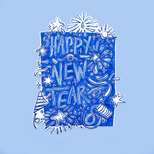 Happy new tear sticker