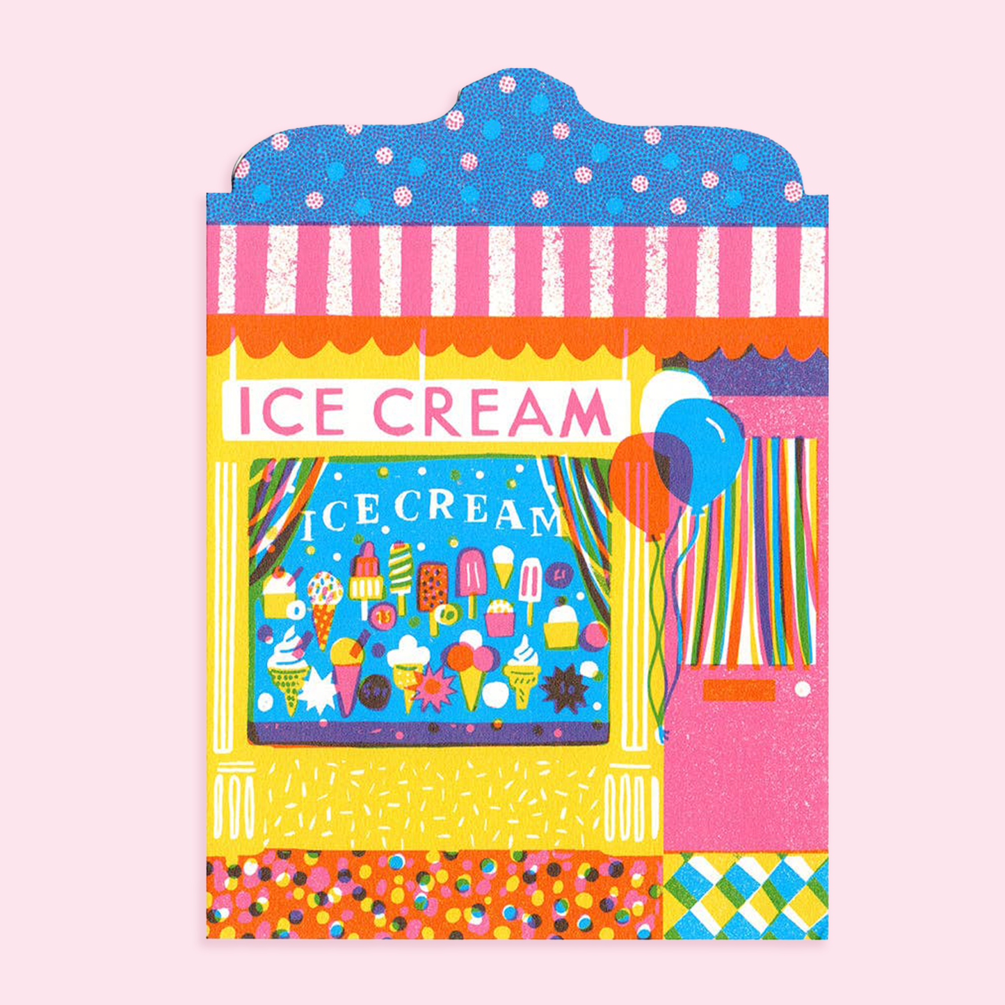 Ice Cream Shop Die Cut Card