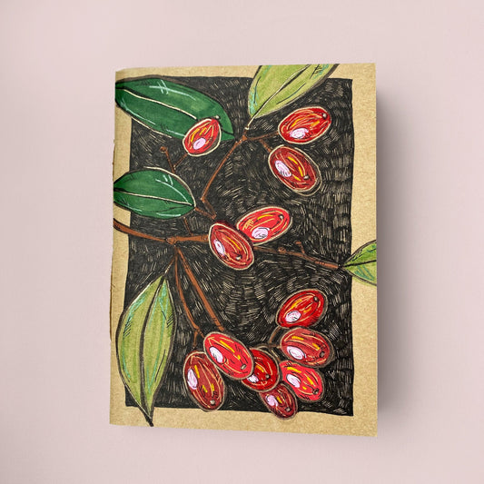 Red berry botanical notebook