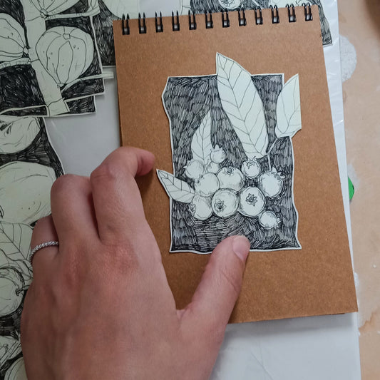 Pencil Botanical Berry Illustration Sticker II