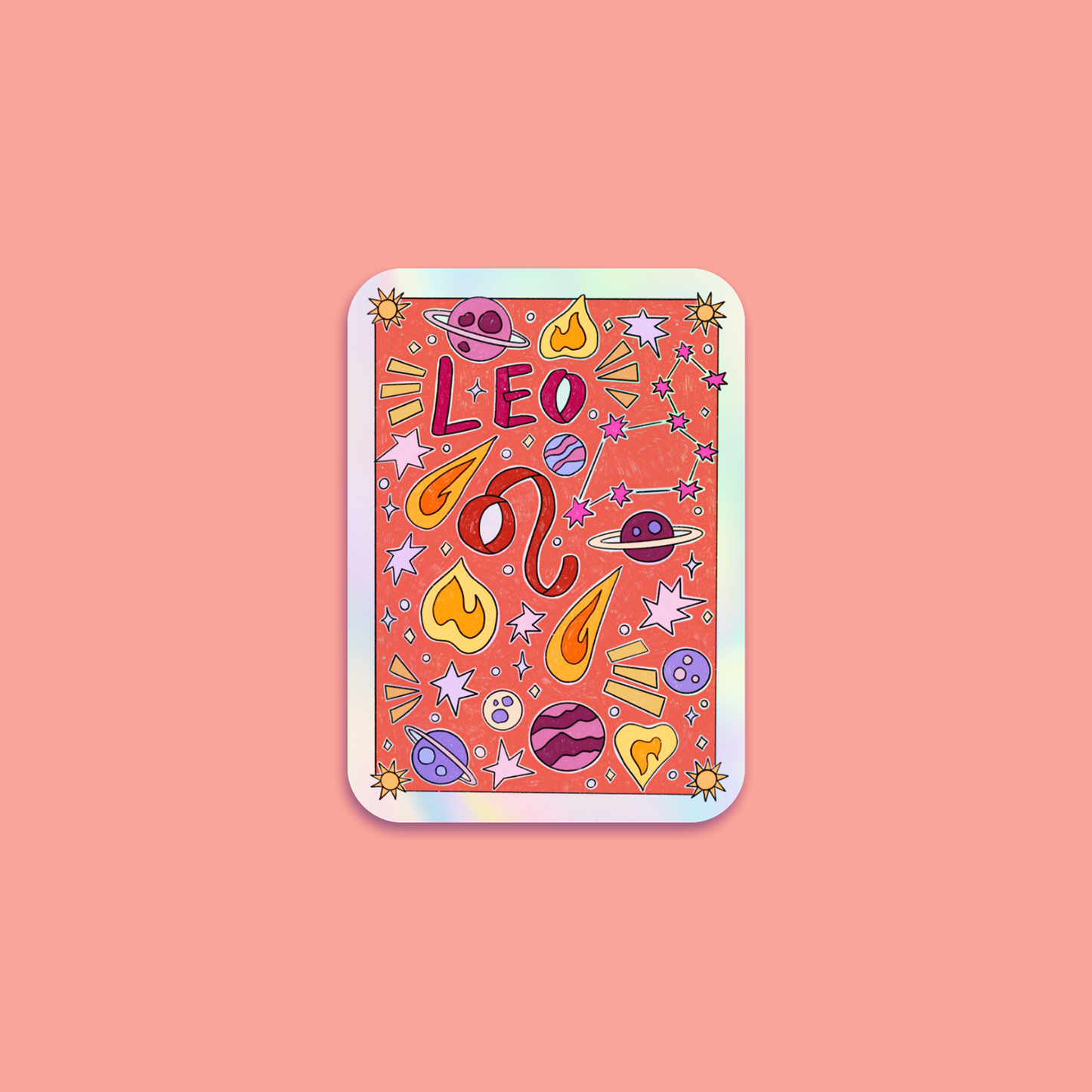 Leo Holographic Horoscope Sticker