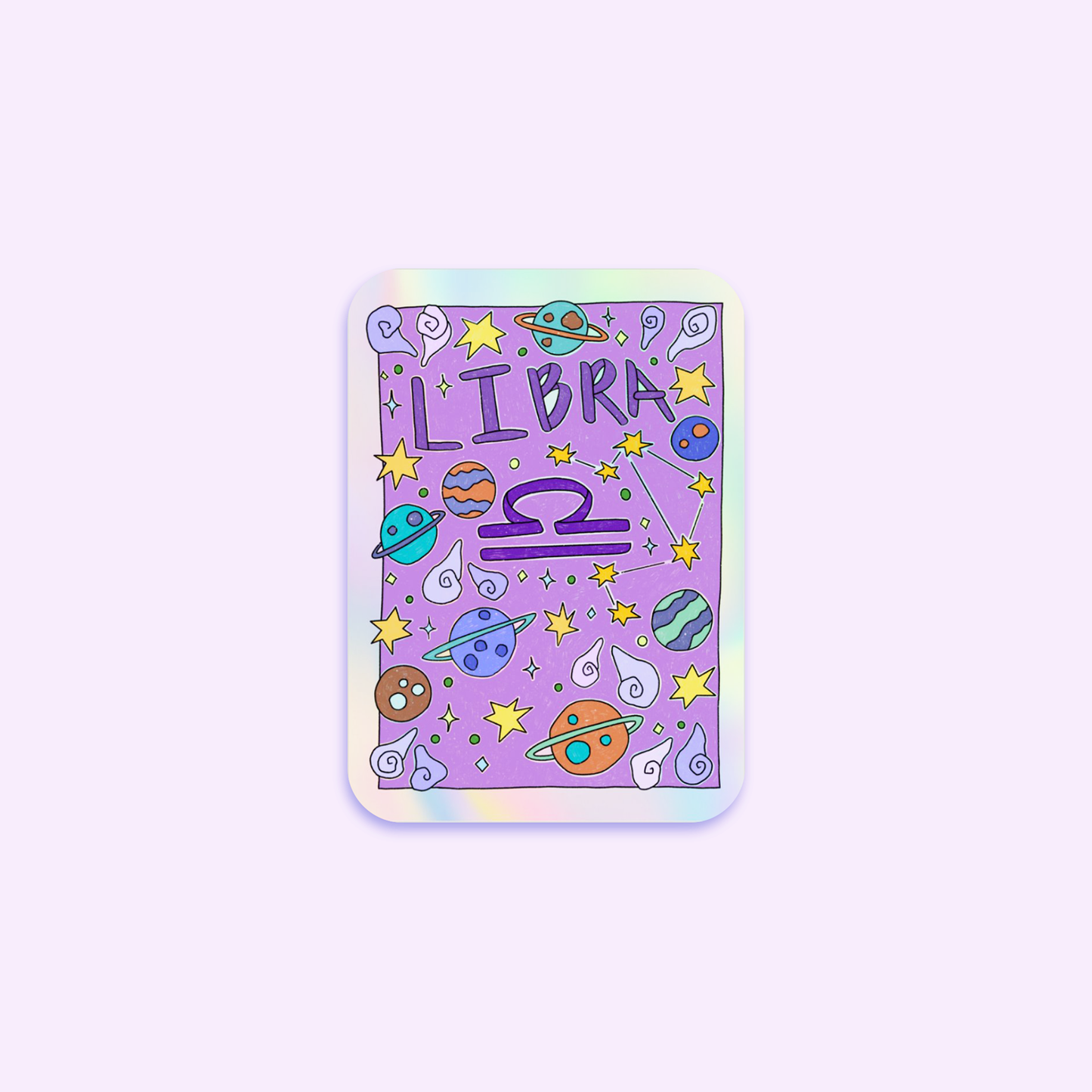 Libra Holographic Horoscope Sticker