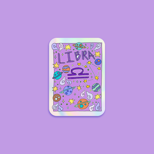 Libra Holographic Horoscope Sticker