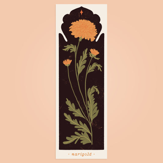 October Birth Flower -  Marigold Bookmark