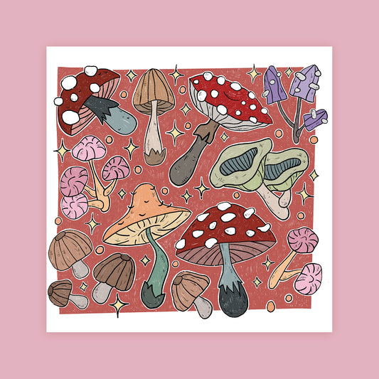 Autumn Mushrooms print