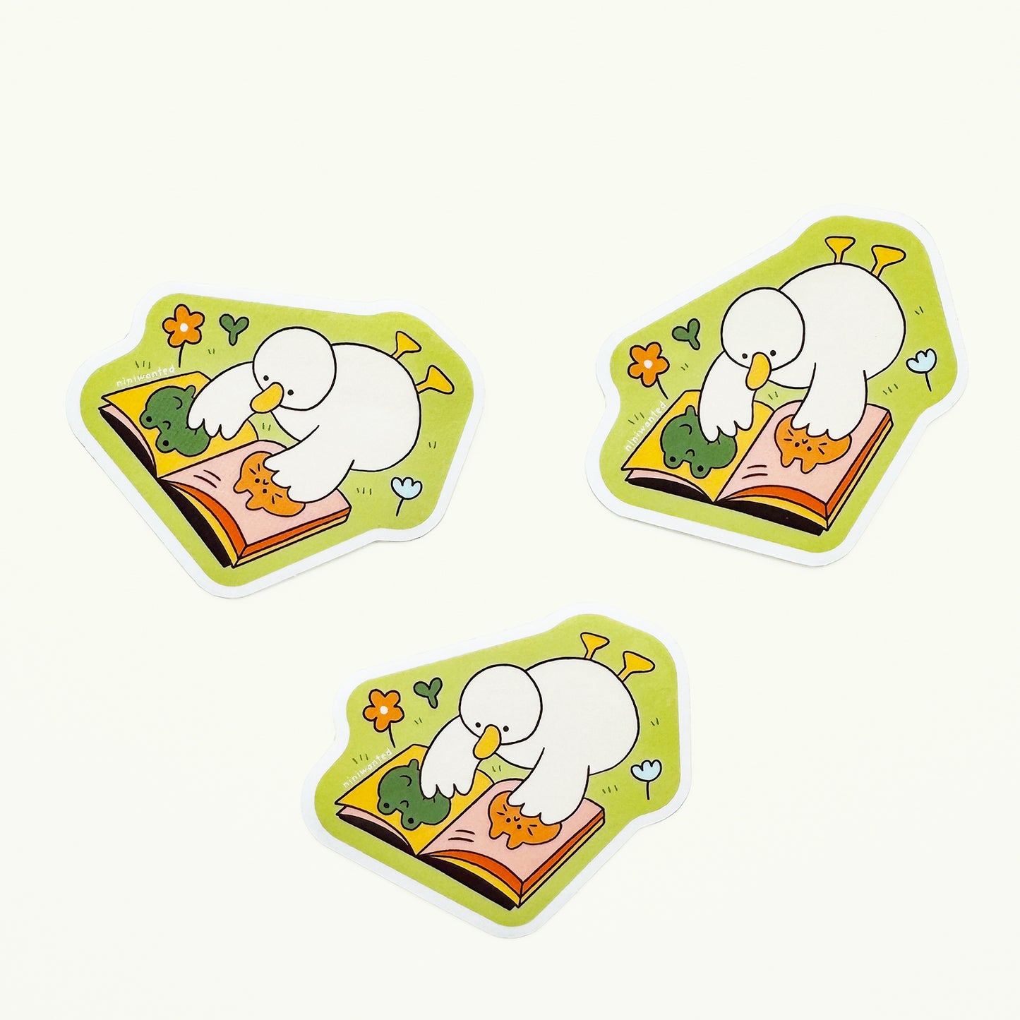 Duck reading Sticker