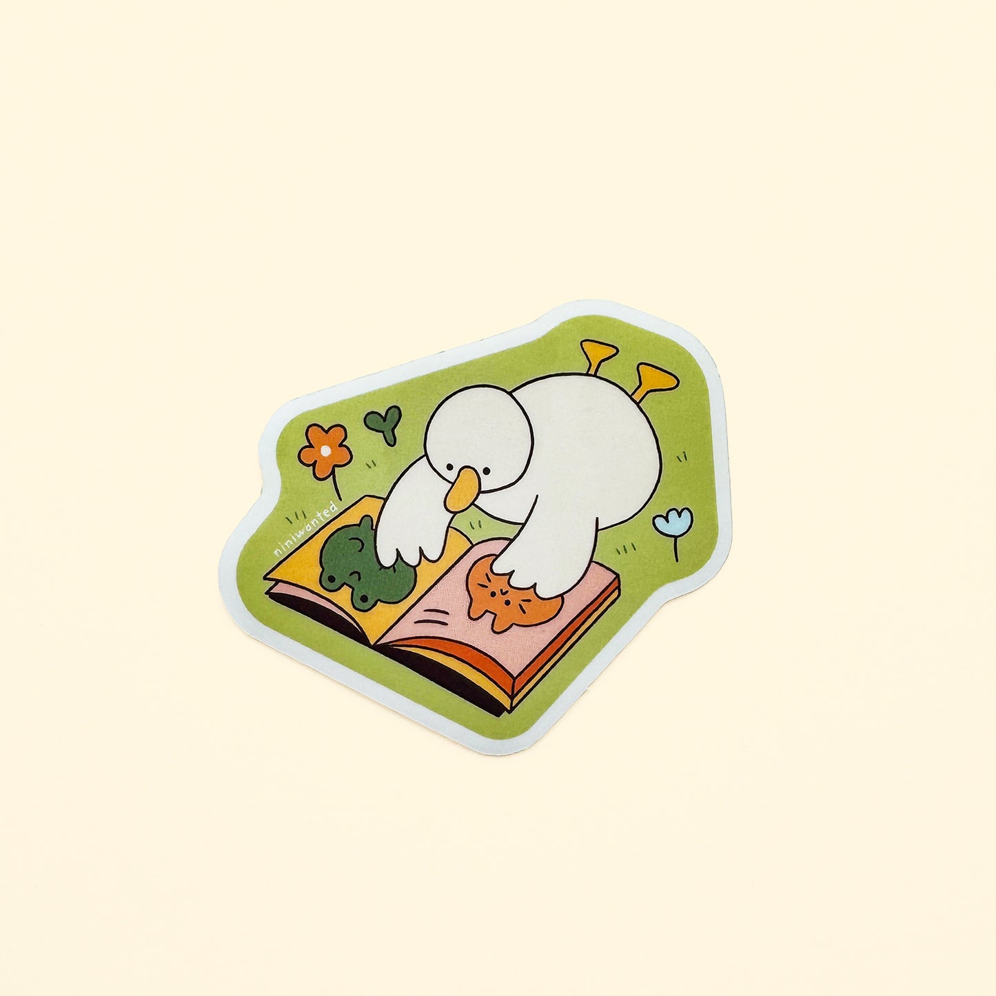 Duck reading Sticker