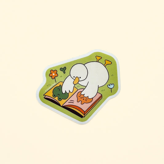 Duck reading Sticker
