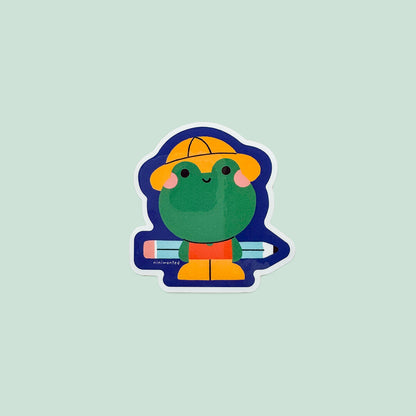 Frog at School Sticker