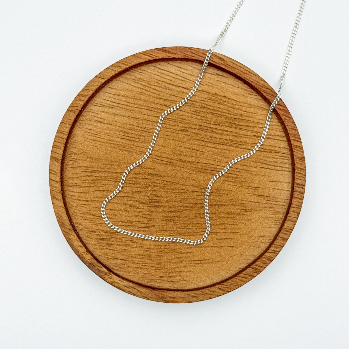 Silver curb chain necklace