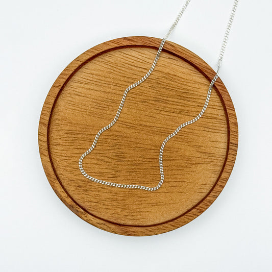 Silver curb chain necklace