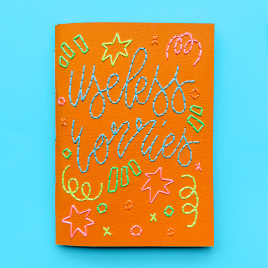 Useless Worries embroidery notebook