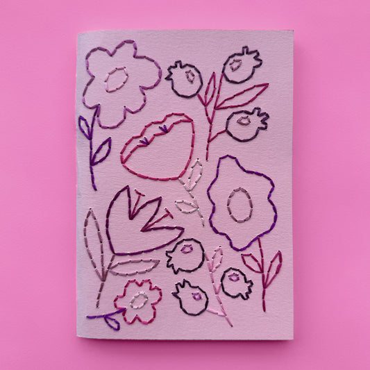 botanical embroidery notebook