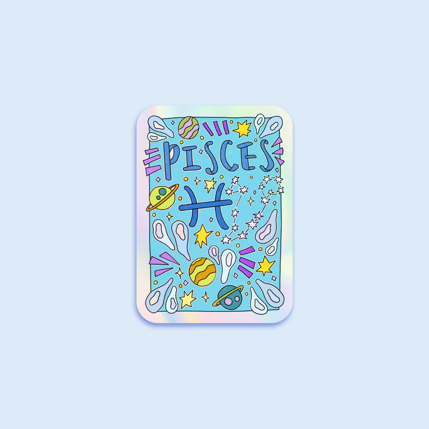 Pisces Holographic Horoscope Sticker