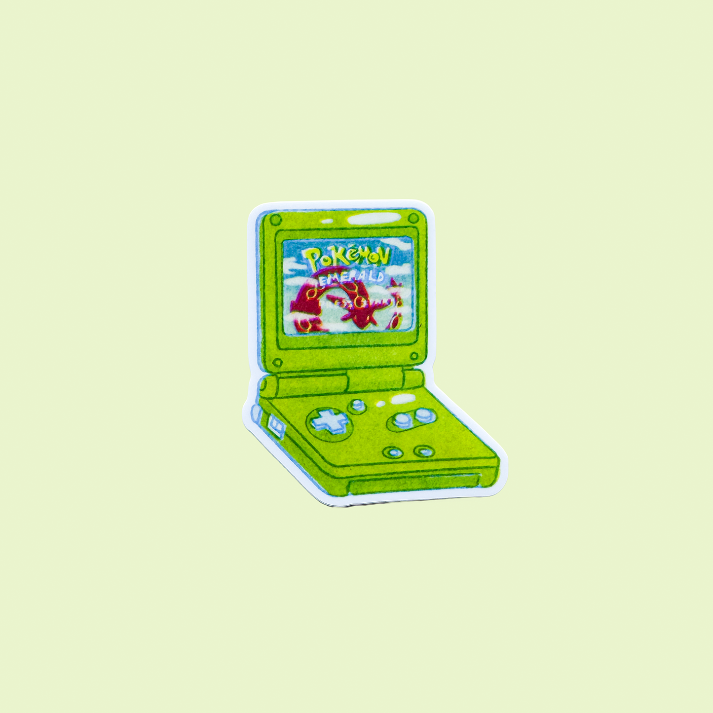 Gameboy SP Pokemon Emerald Riso Vinyl Sticker