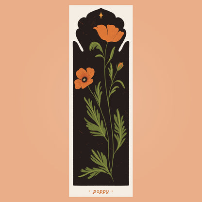 August Birth Flower - Poppy Bookmark