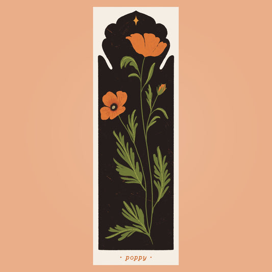 August Birth Flower - Poppy Bookmark