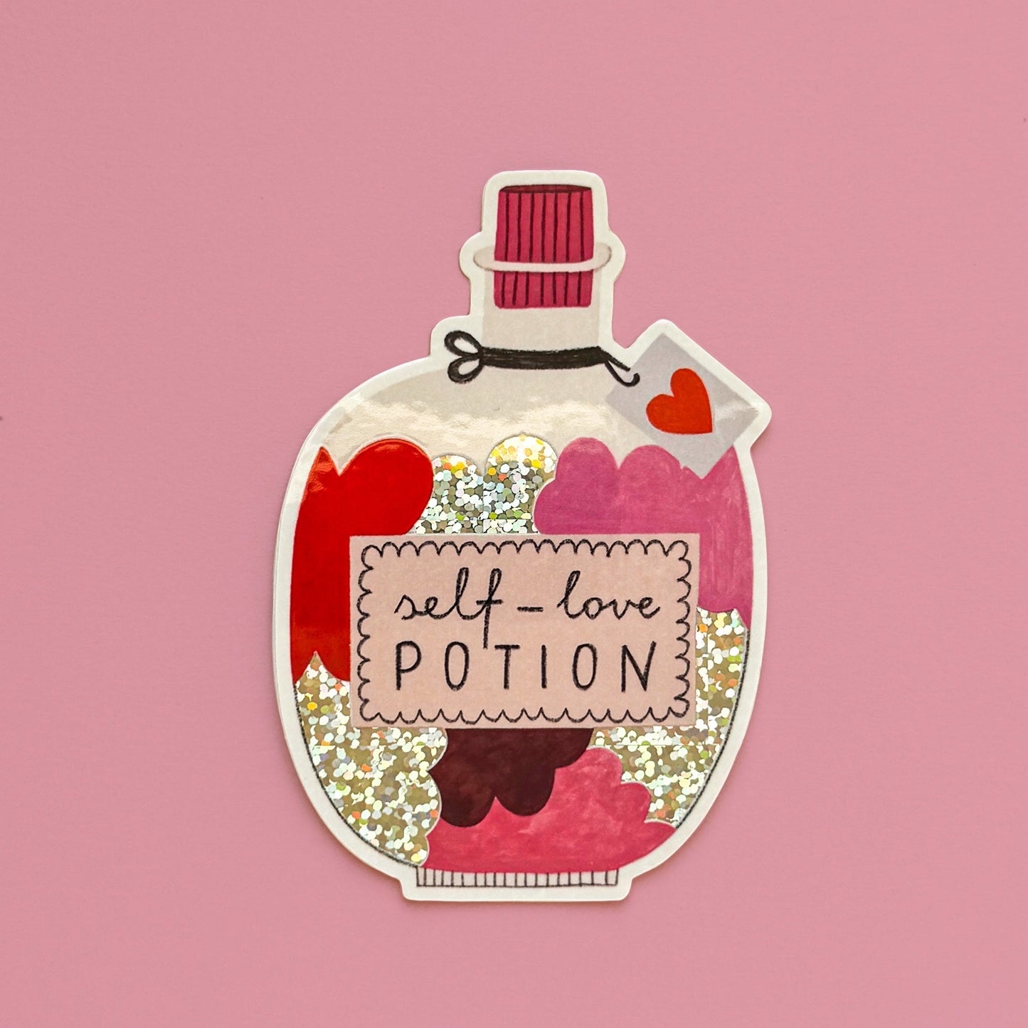 SELF-LOVE POTION glitter sticker
