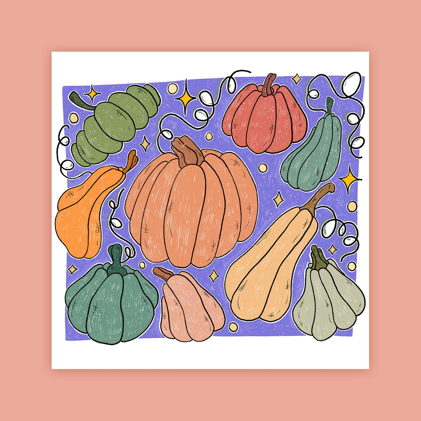 Autumn pumpkins print