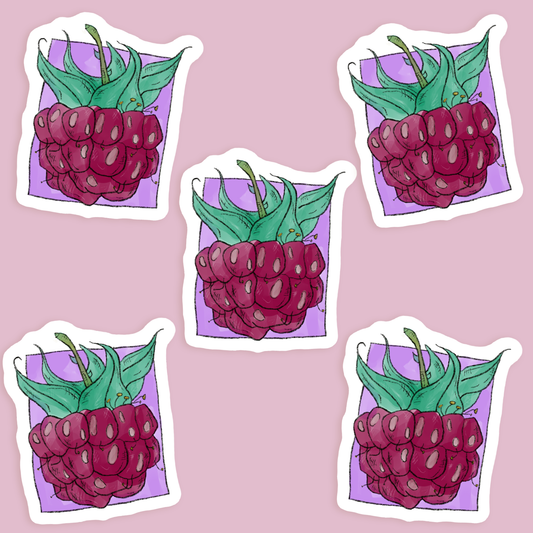 Raspberry Vinyl Sticker