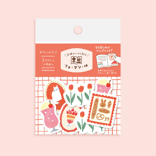 Red Elements Washi Flake Stickers