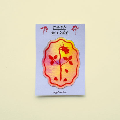 Rose holographic Vinyl sticker