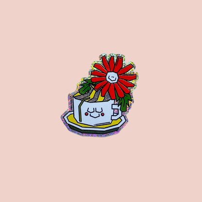 Spill The Tea Glitter Vinyl Sticker