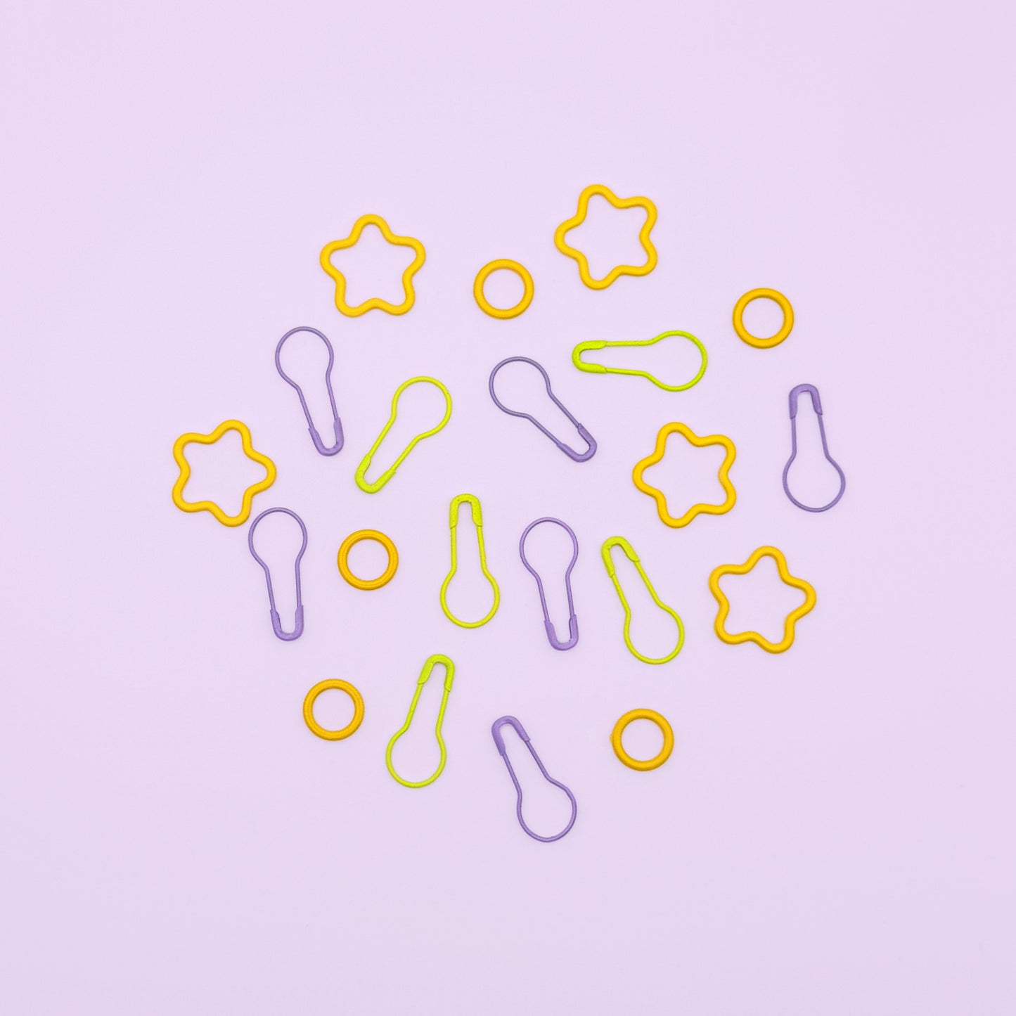 Yellow Mix Stitch Markers