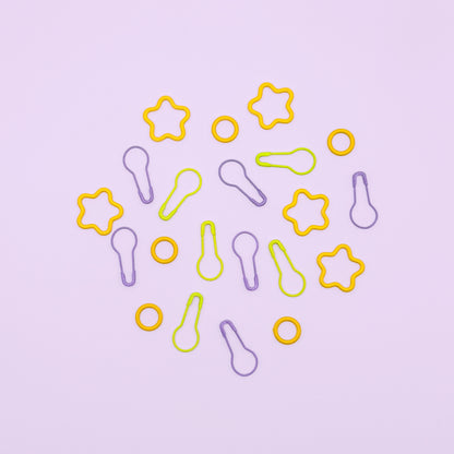 Yellow Mix Stitch Markers