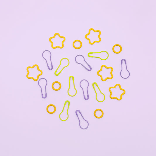Yellow Mix Stitch Markers