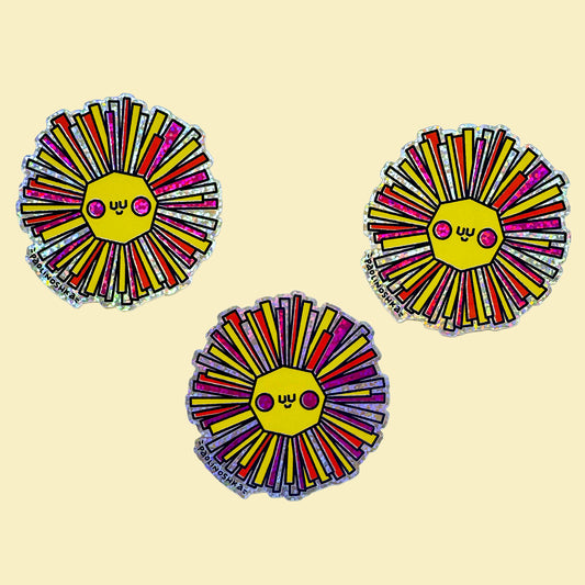 Sun Glitter Vinyl Stickers