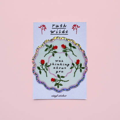 I was thinking about you - Glitter vinyl sticker