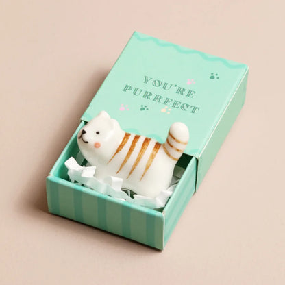 Cat- Tiny Matchbox Ceramic Token