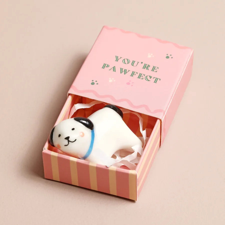 Dog - Tiny Matchbox Ceramic Token