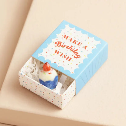 Birthday Cake - Tiny Matchbox Ceramic Token