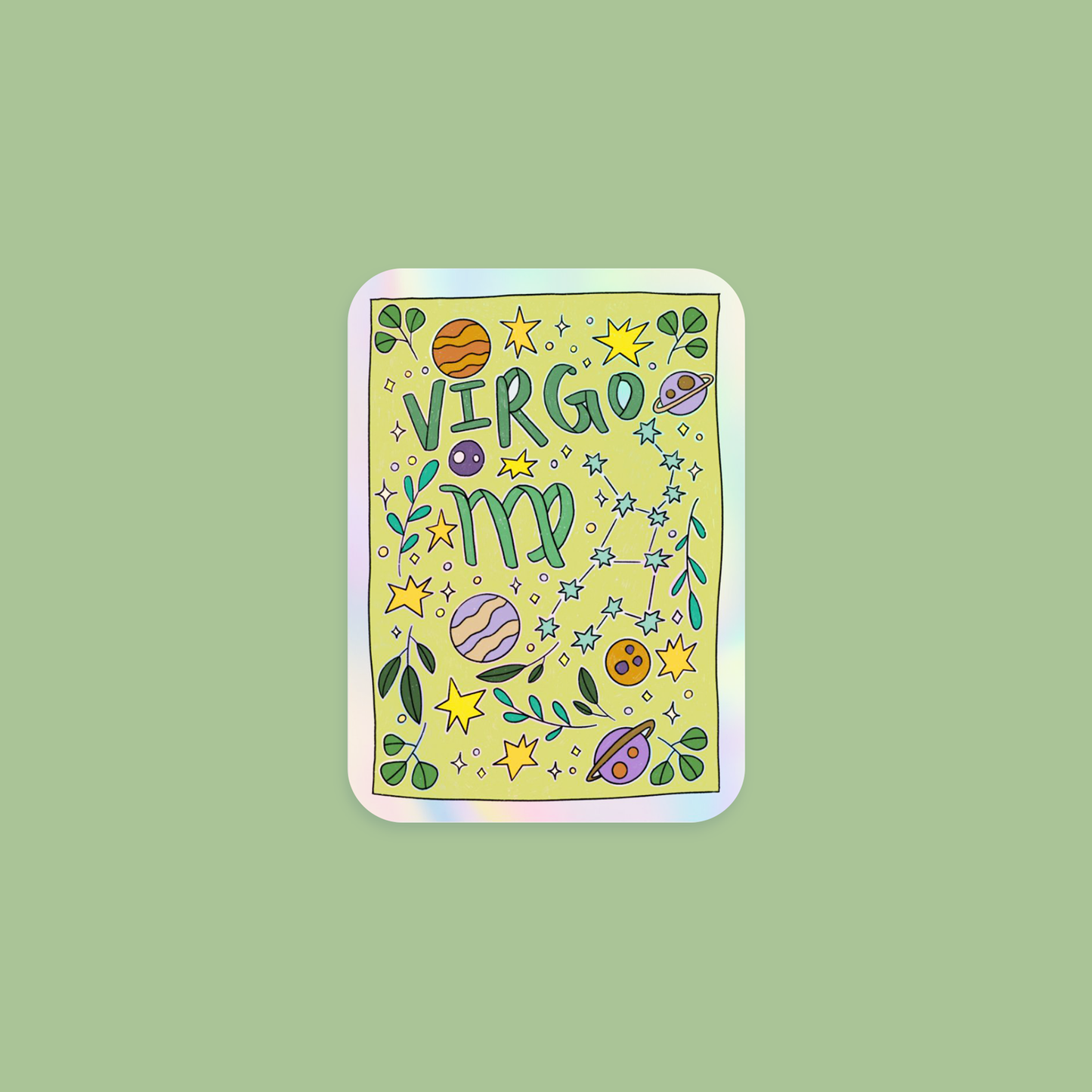 Virgo Holographic Horoscope Sticker