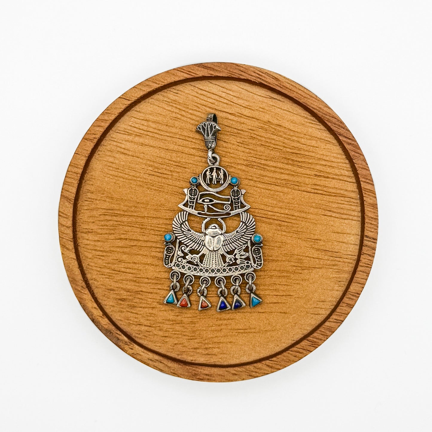 Winged Scarab pendant with stones