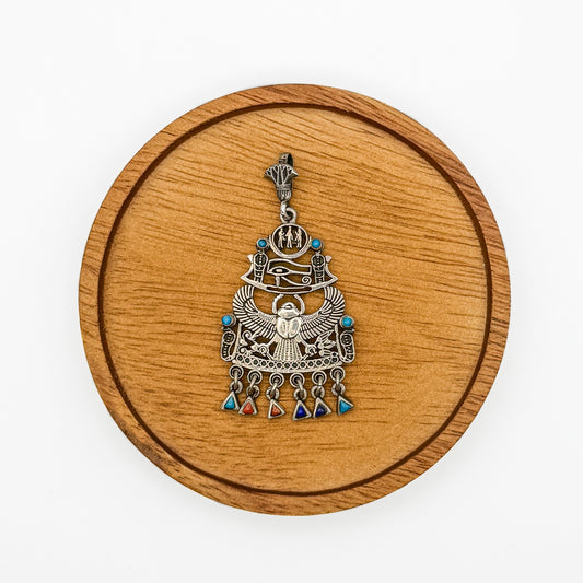 Winged Scarab pendant with stones