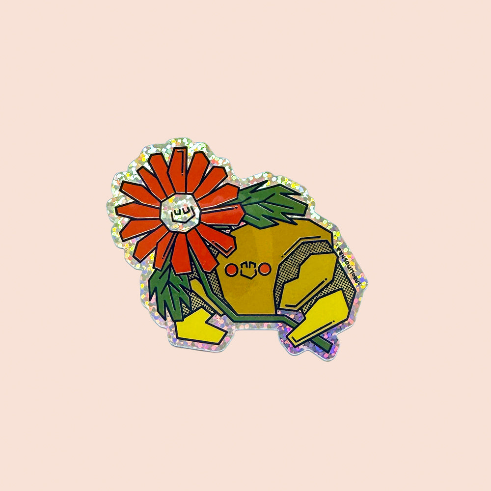 Yes Yes Croissant Glitter Vinyl Sticker