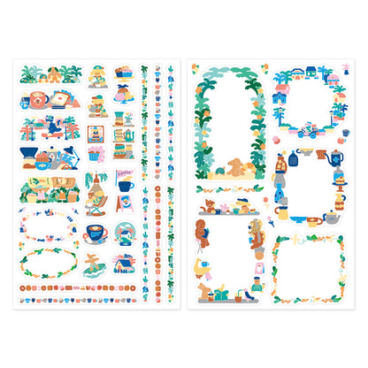 Yuru Log Sticker Two Sheets Coffee Shop