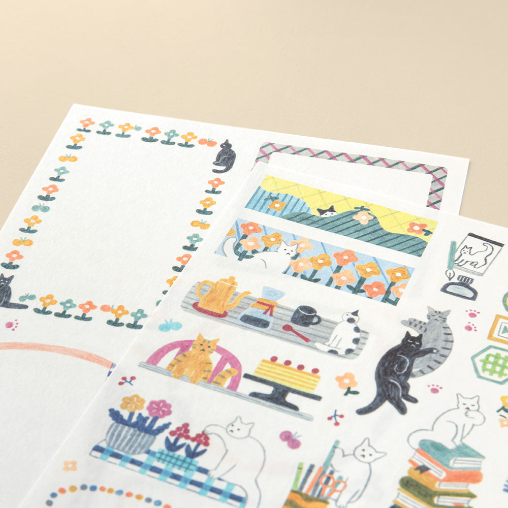 Yuru Log Sticker Two Sheets Cat