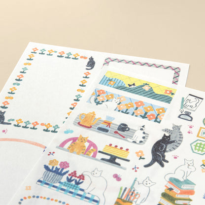 Yuru Log Sticker Two Sheets Cat
