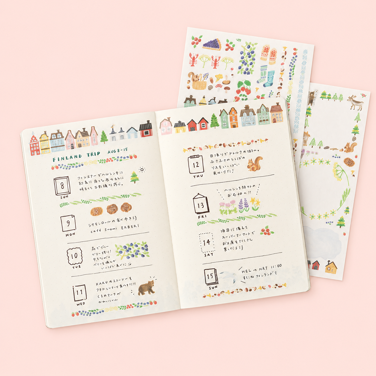 Yuru Log Sticker Two Sheets Scandinavia